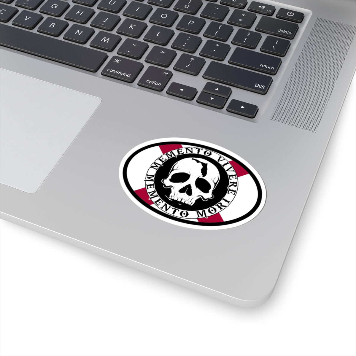 Memento Mori Skull Kiss-Cut Sticker — Gothic Skull Laptop Decal