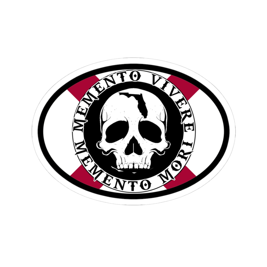 Memento Mori Skull Kiss-Cut Sticker — Gothic Skull Laptop Decal