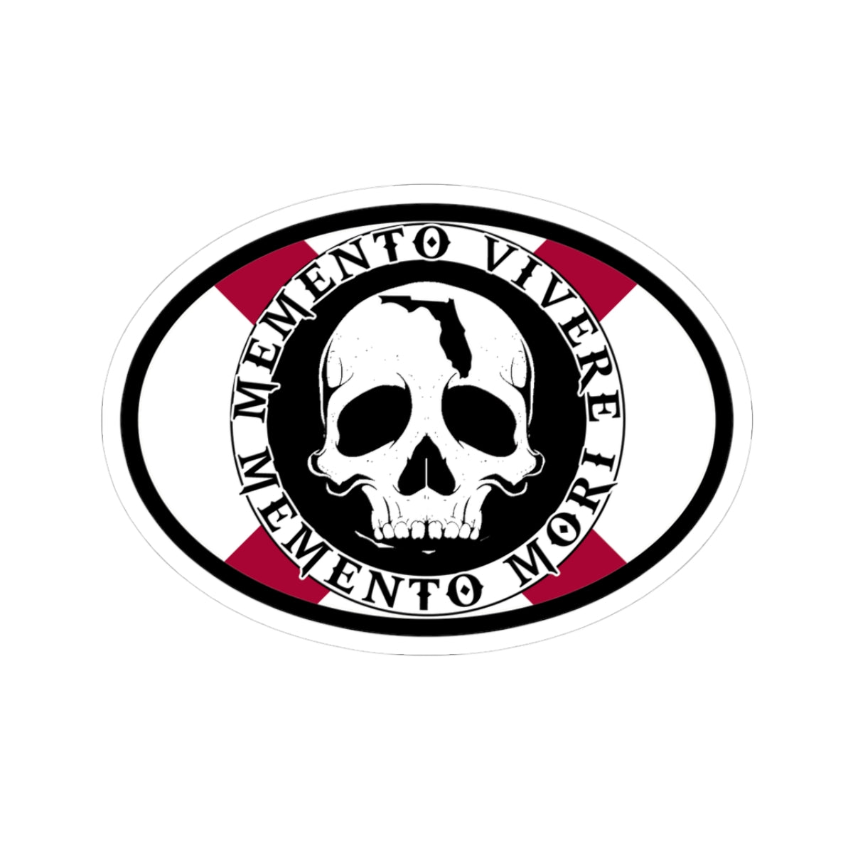 Memento Mori Skull Kiss-Cut Sticker — Gothic Skull Laptop Decal