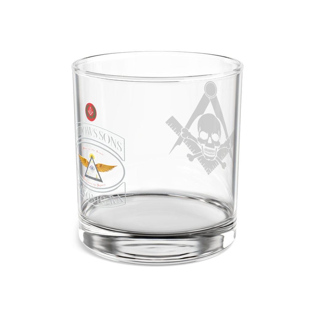 Masonic Skull & Compass 10oz Rocks Glass — Freemason Whiskey Tumbler