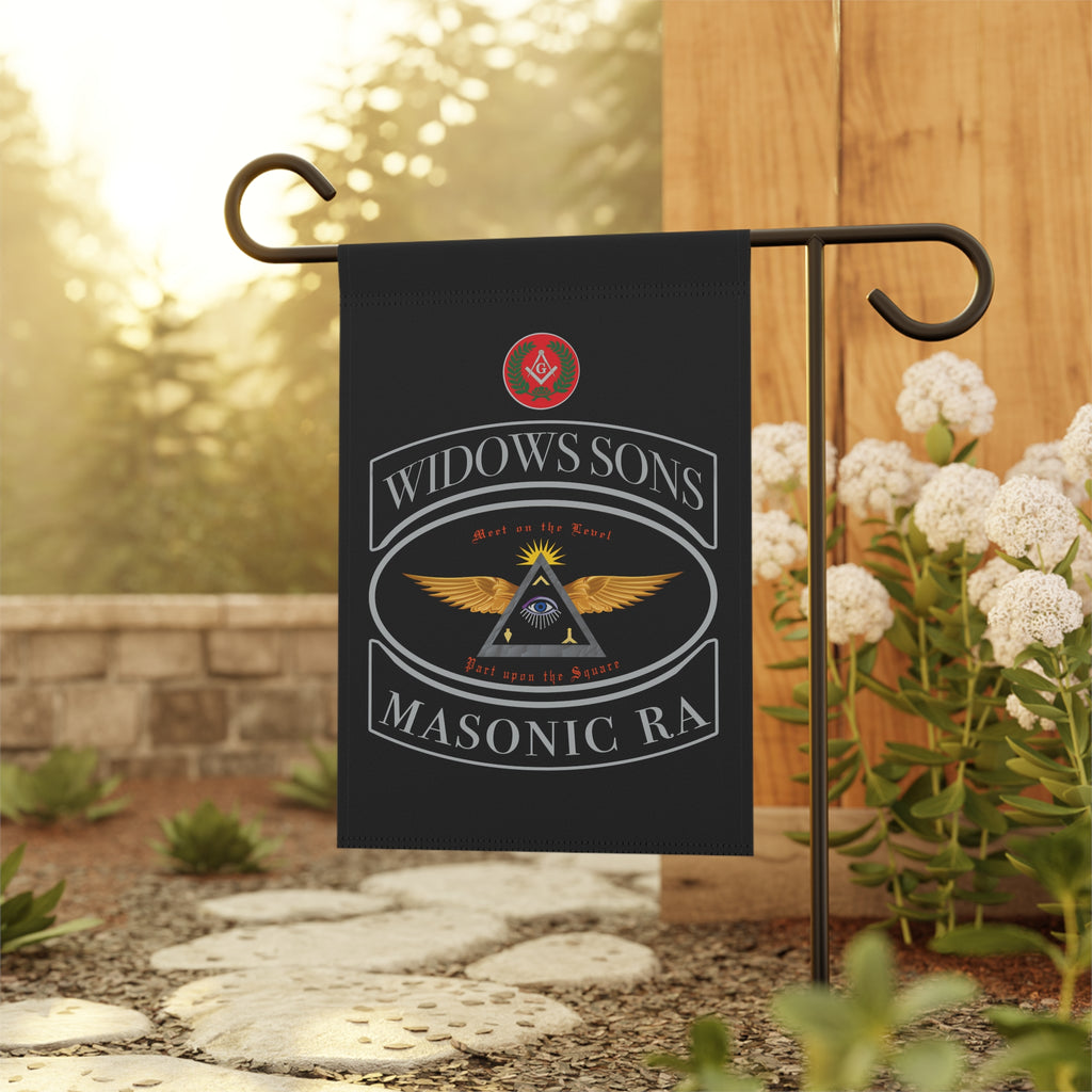 Masonic Garden Flag — "Widows Sons Masonic RA" Decorative House Banner