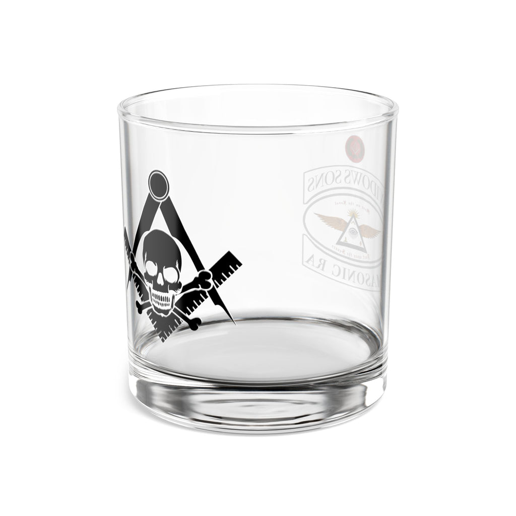 Masonic Skull & Compass 10oz Rocks Glass — Freemason Whiskey Tumbler