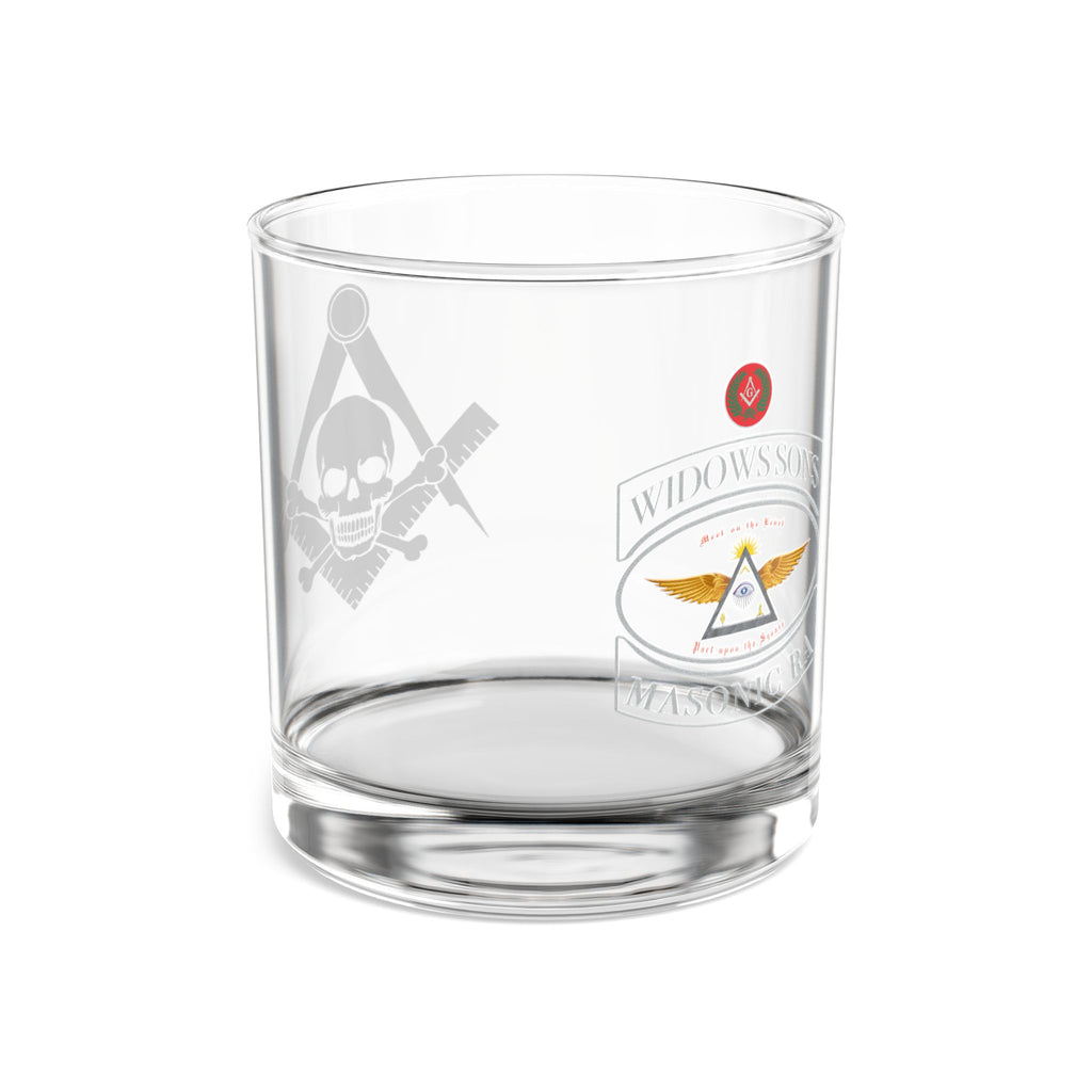Masonic Skull & Compass 10oz Rocks Glass — Freemason Whiskey Tumbler