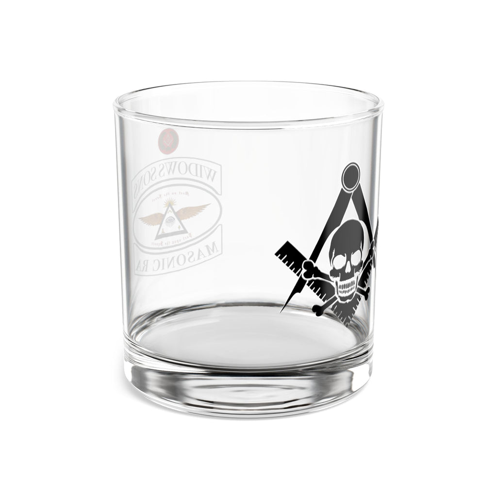 Masonic Skull & Compass 10oz Rocks Glass — Freemason Whiskey Tumbler
